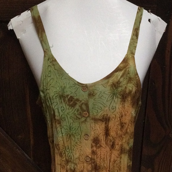 Sleeveless Hippie boho style Multicolor dress - Picture 2 of 9